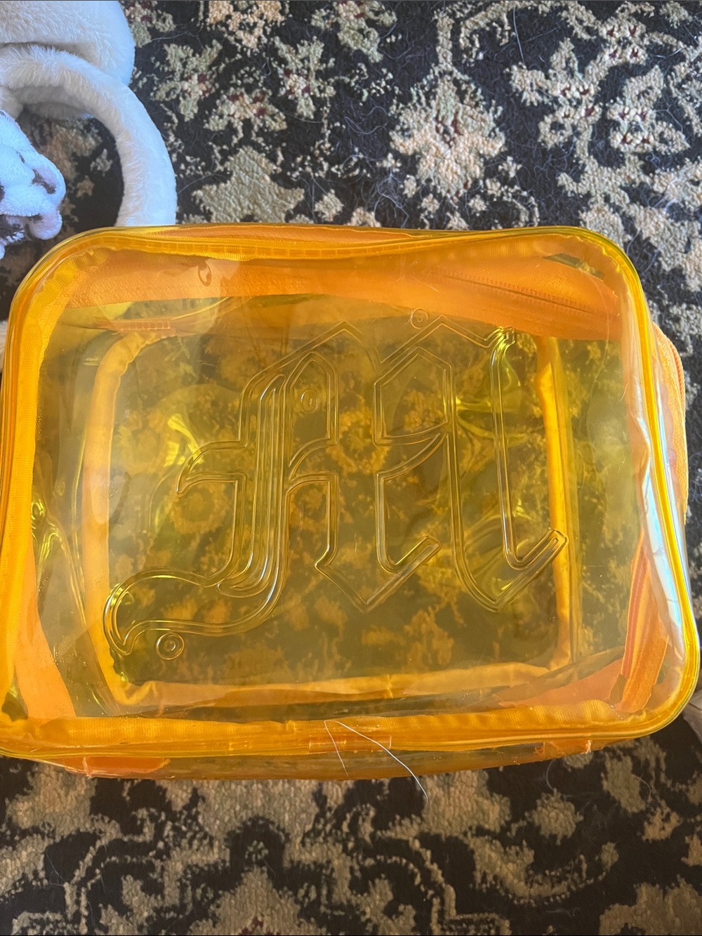 Transparent Yellow Vinyl Cosmetic Bag